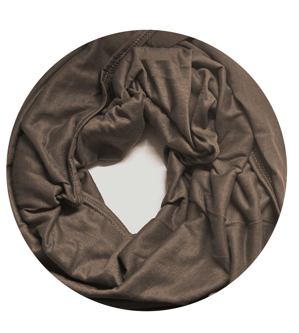 Écharpe Tube Unicolore Confortable Mode Mi-Saison foulard Chocolat