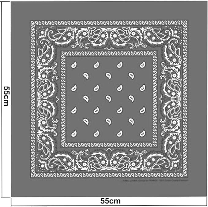Bandanas 100% Coton avec motif Paisley pour Homme Femme Bandana