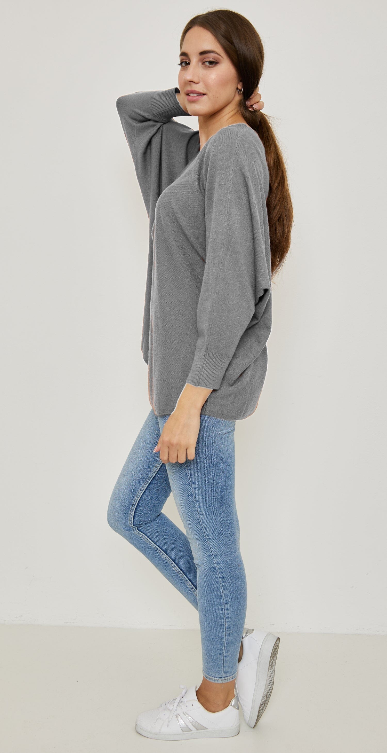 Pull demi Zippé Manches Longues Tricots, Grande Taille (Taille Unique 40-48) pull