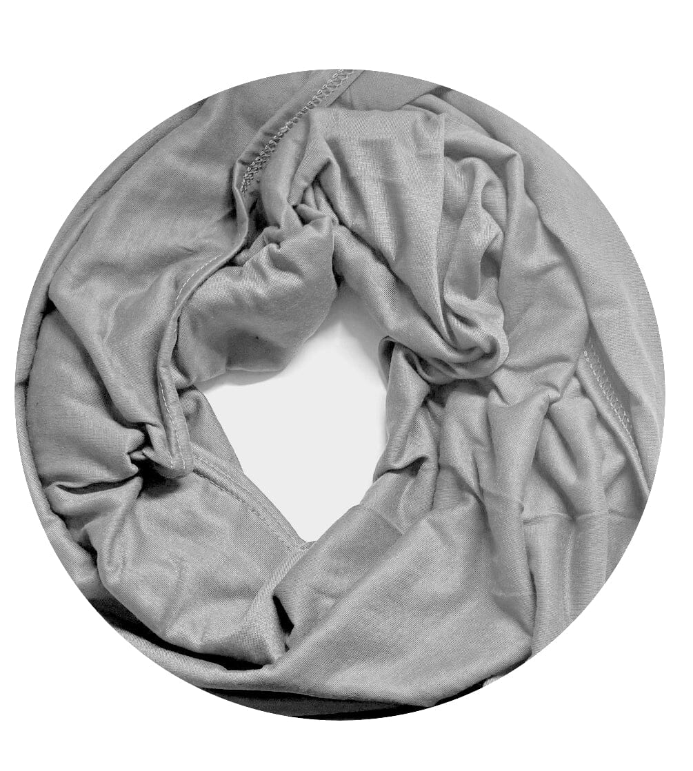 Écharpe Tube Unicolore Confortable Mode Mi-Saison foulard Gris Clair