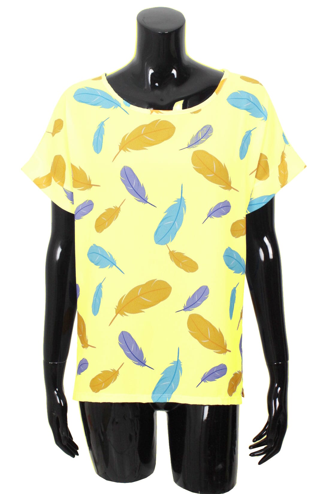 Chemisier voile imprimé plume haut