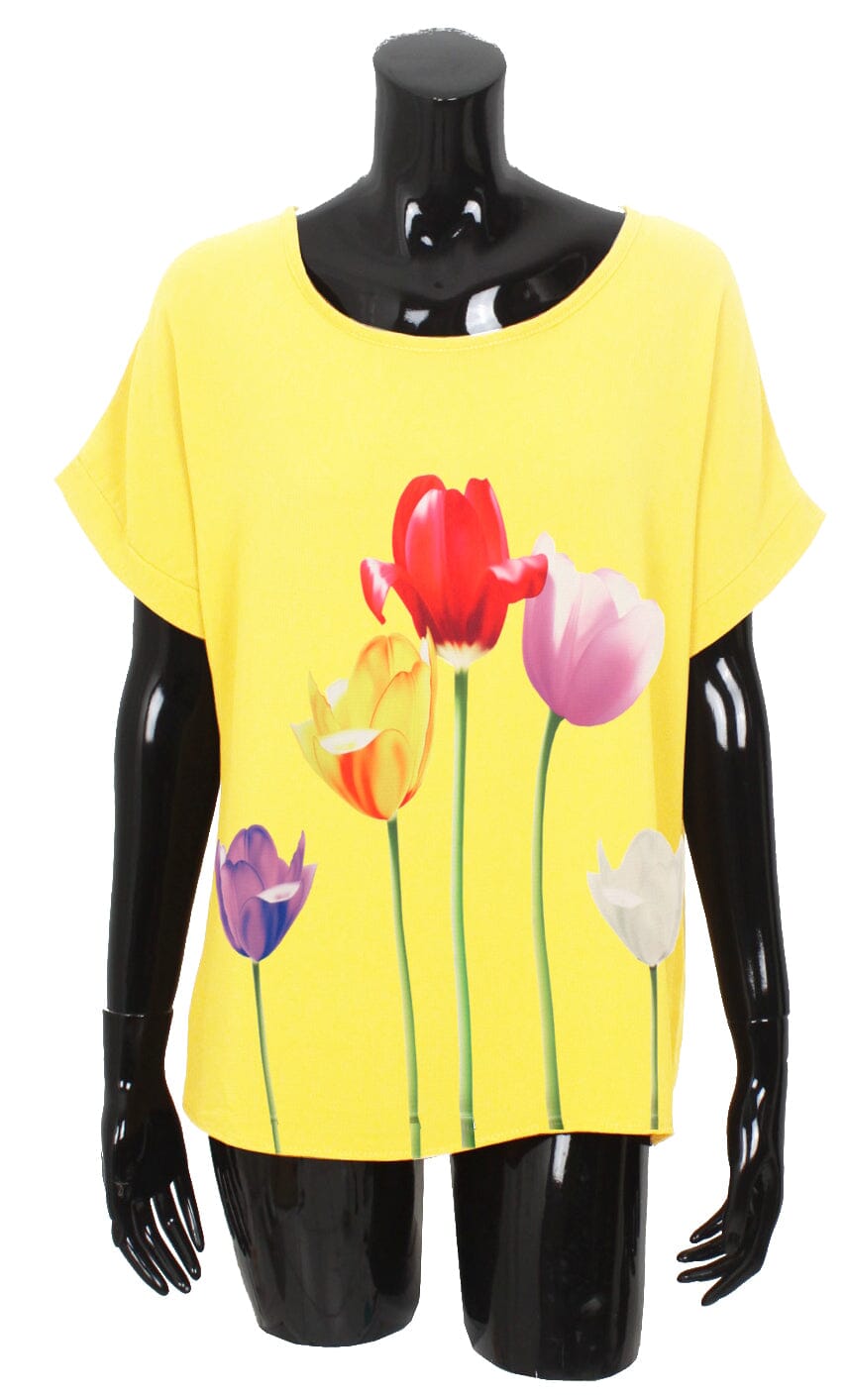 Blouse voile imprimé Tulipe haut