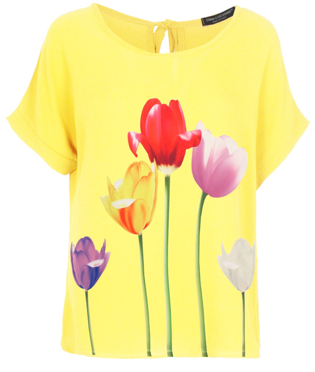 Blouse voile imprimé Tulipe haut