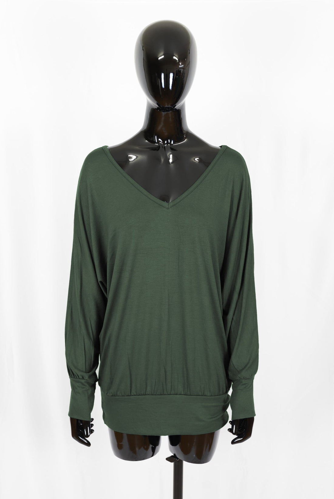 T shirt manche longue col v haut