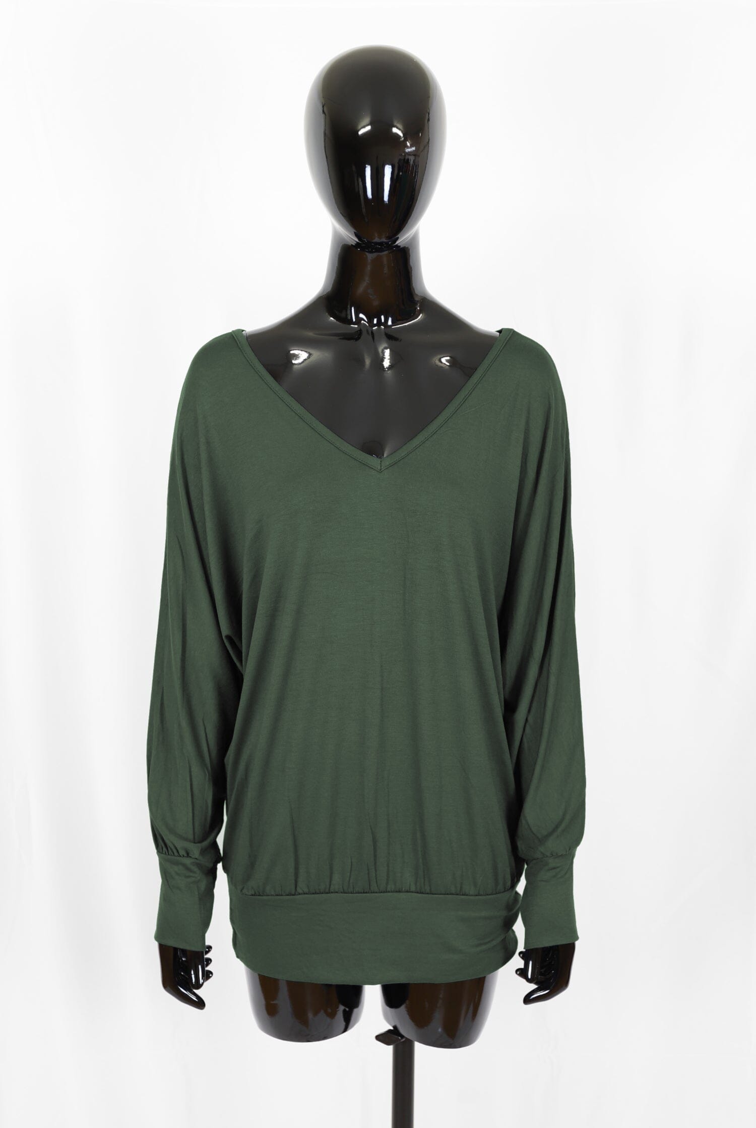 T shirt manche longue col v haut