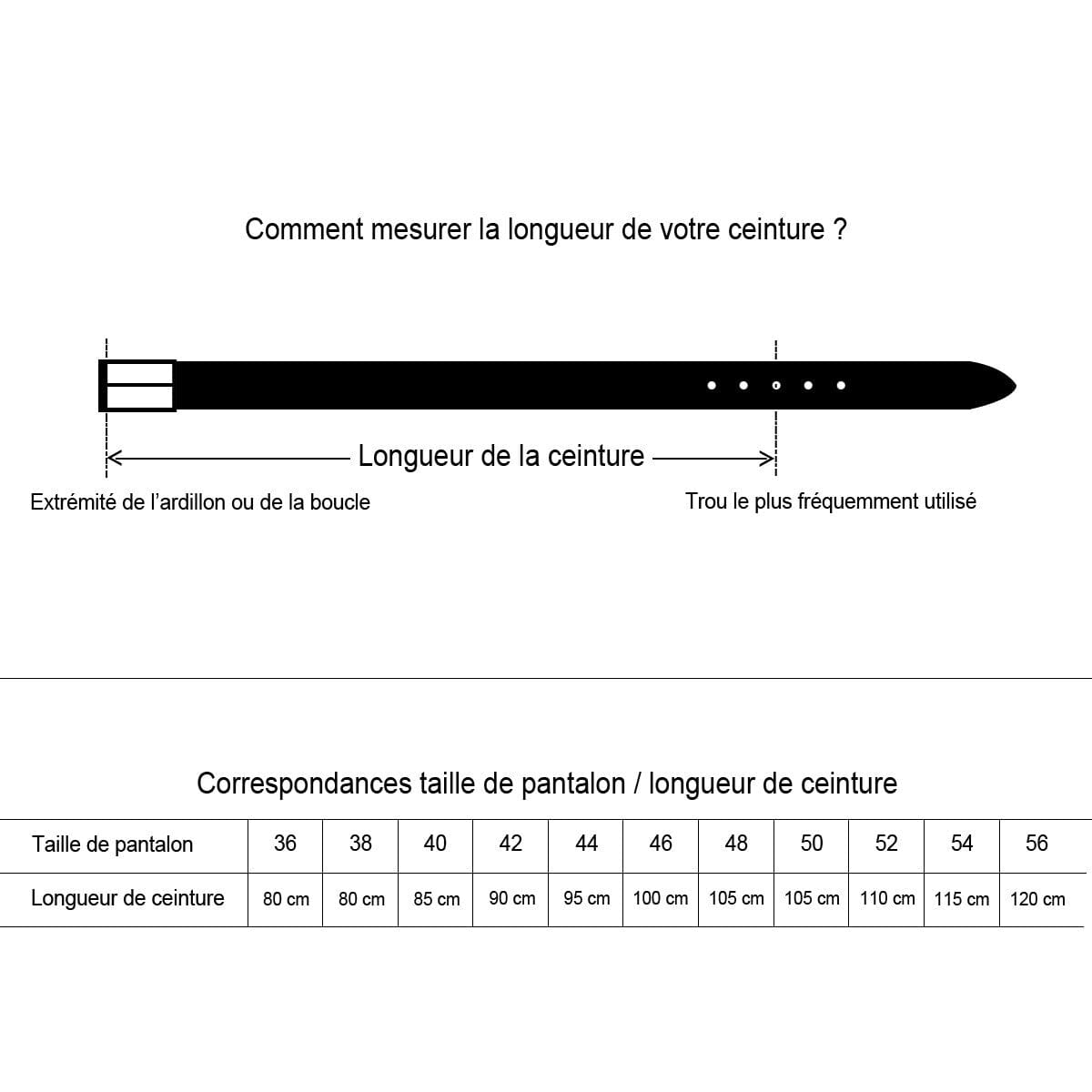 Ceinture Elastique Réglable - Taille (38 à 50) - Homme ceinture