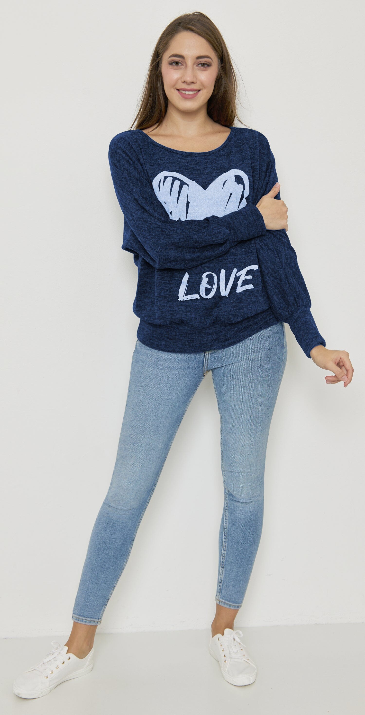 Sweat-Pull Style Oversize imprimé Coeur sweat-pull