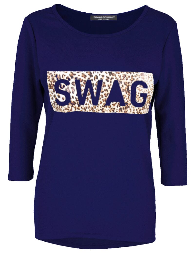 Tee shirt imprimé manches 3/4 haut