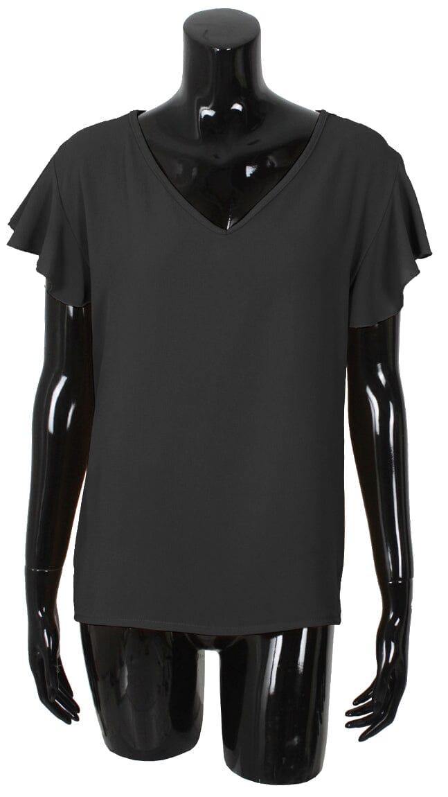 Chemisier voile femme manches froufrou haut