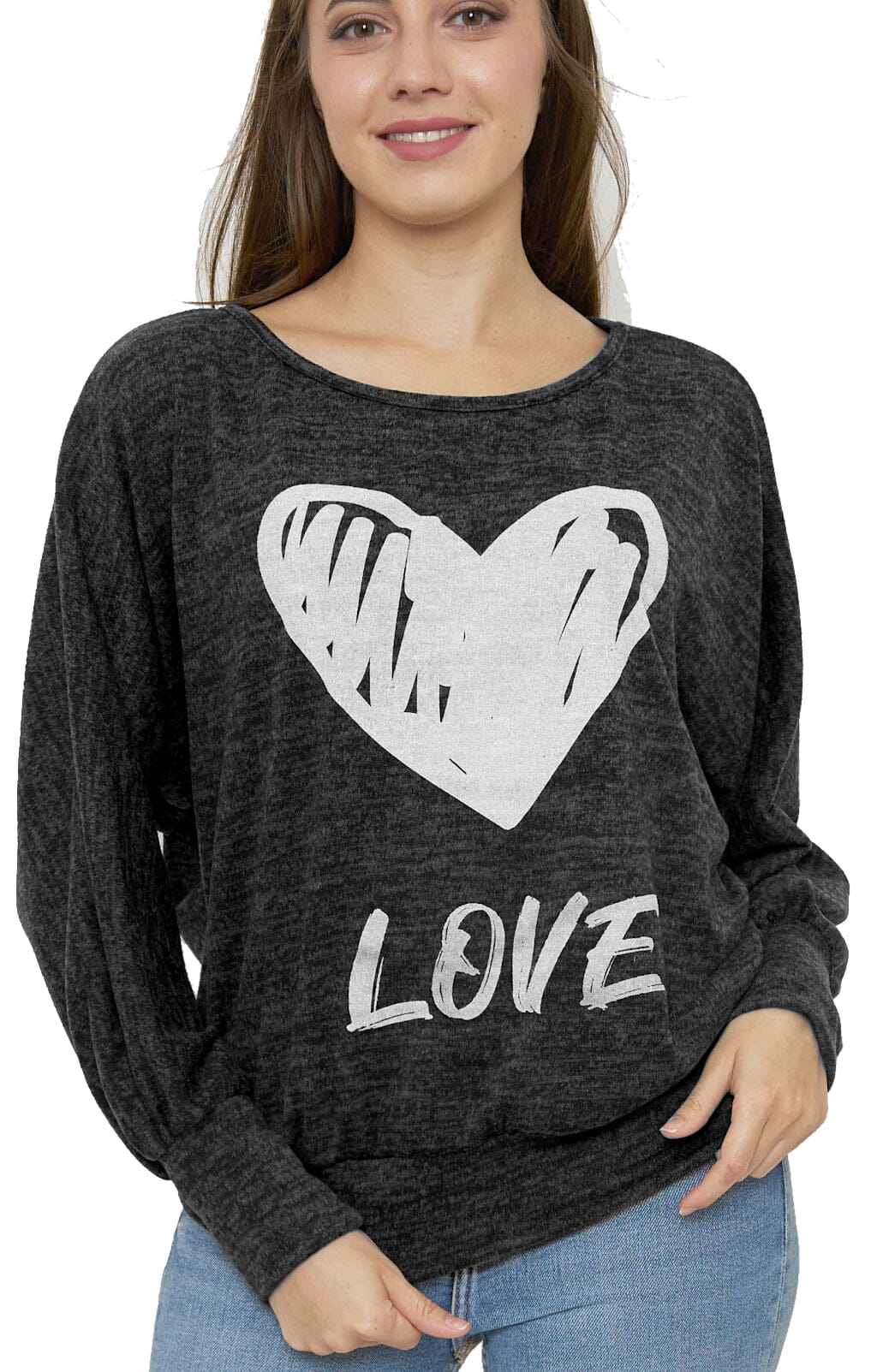 Sweat-Pull Style Oversize imprimé Coeur sweat-pull