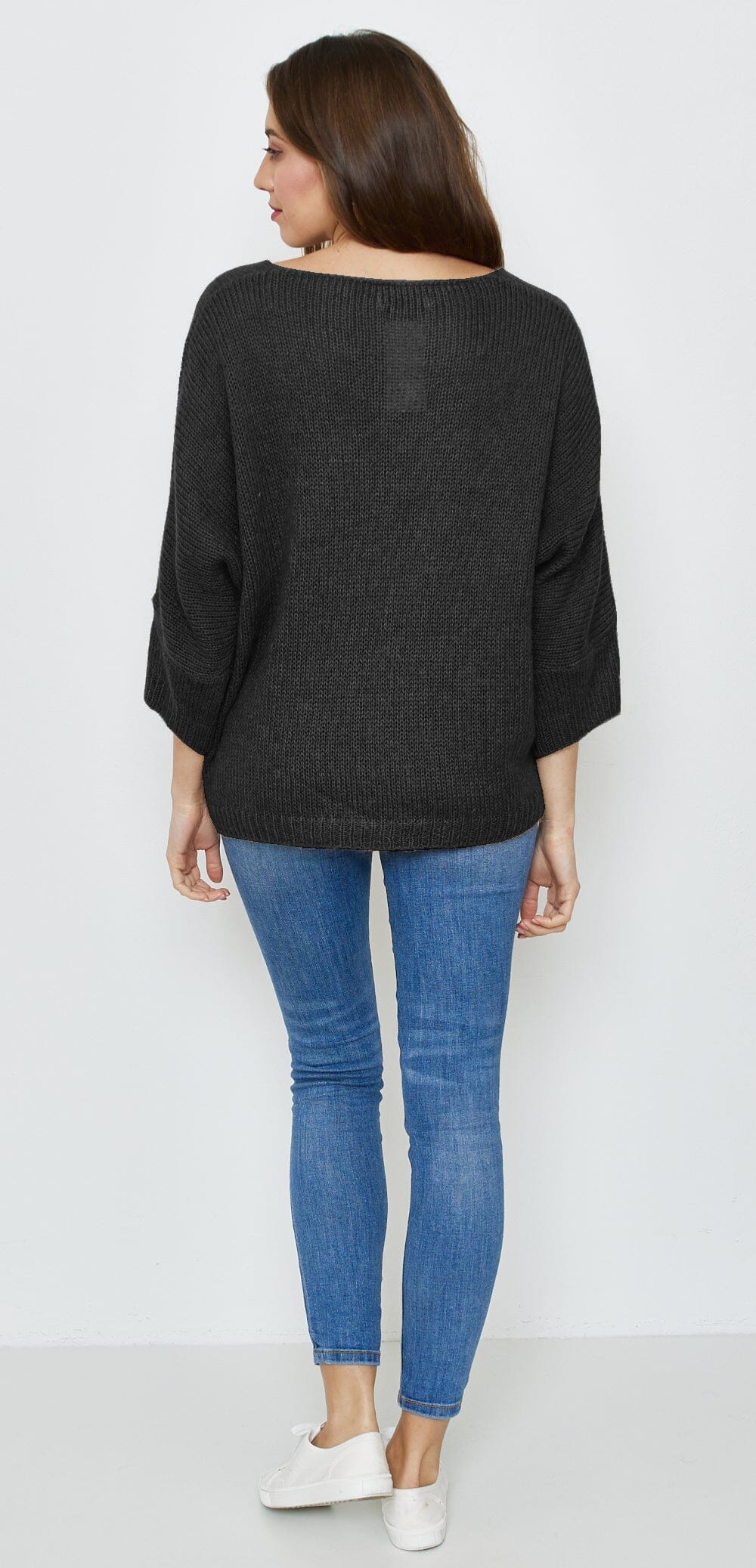 Pull tricoté mélange Mohair, Manches 3/4 (Taille Unique 38 à 44) pull