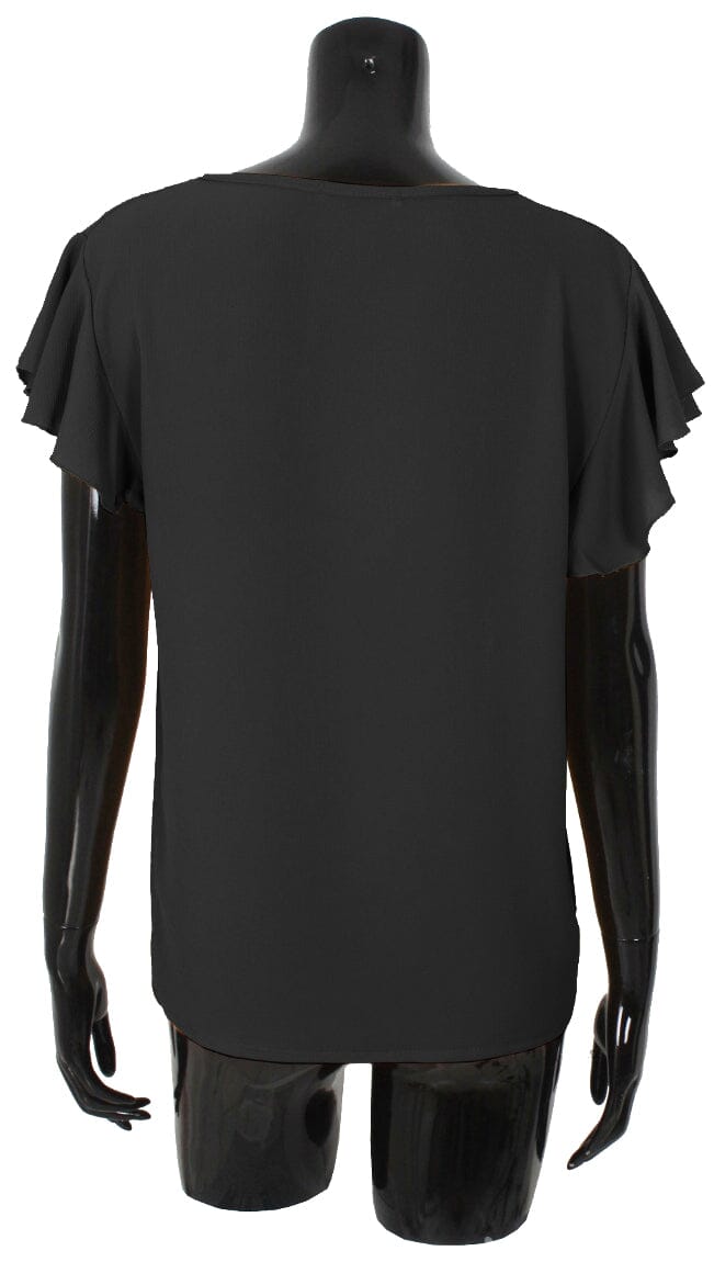 Chemisier voile femme manches froufrou haut