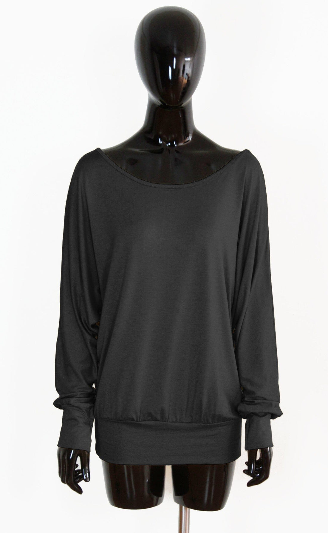 Tee Shirt noir manche longue femme haut