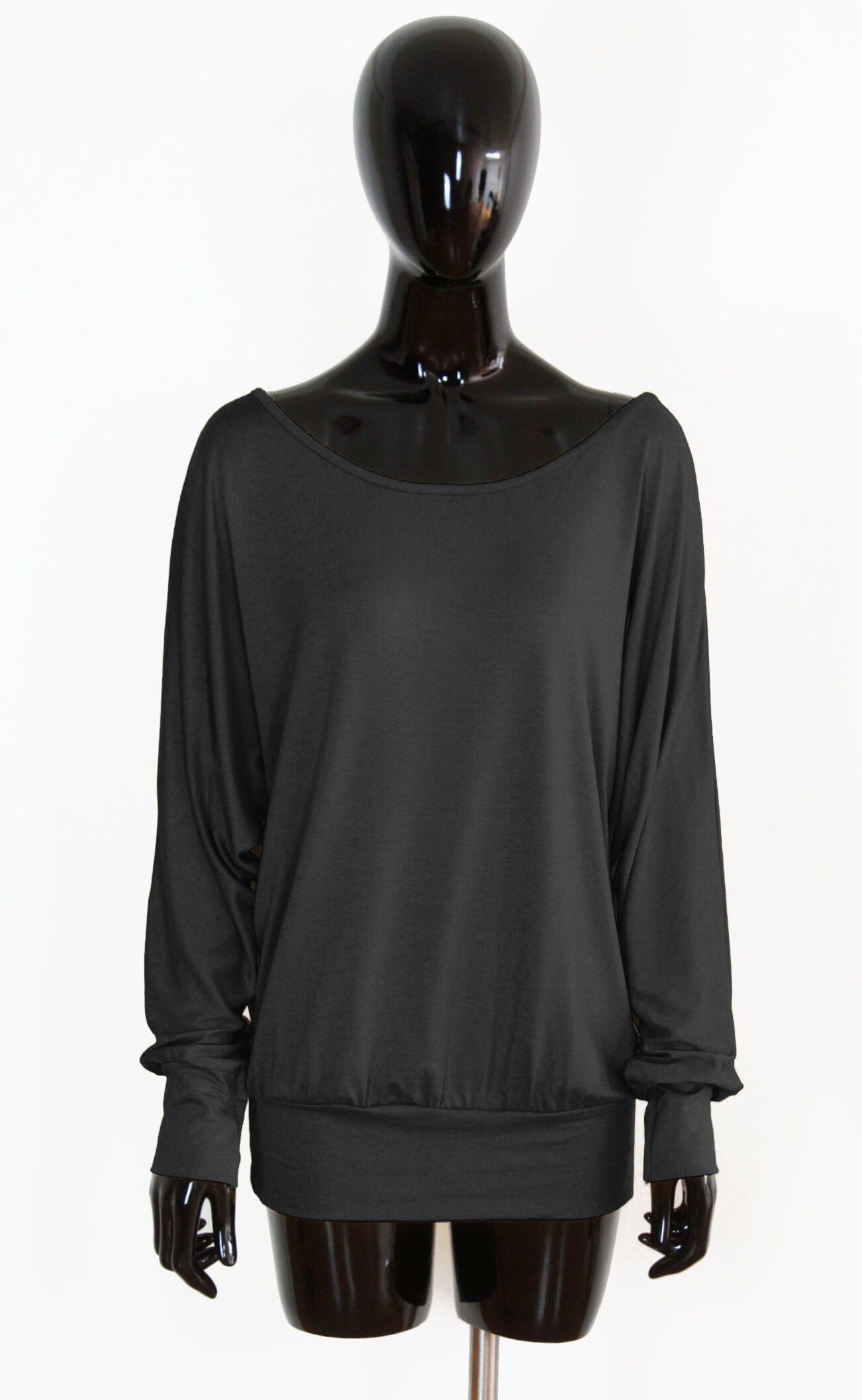 Tee Shirt noir manche longue femme haut