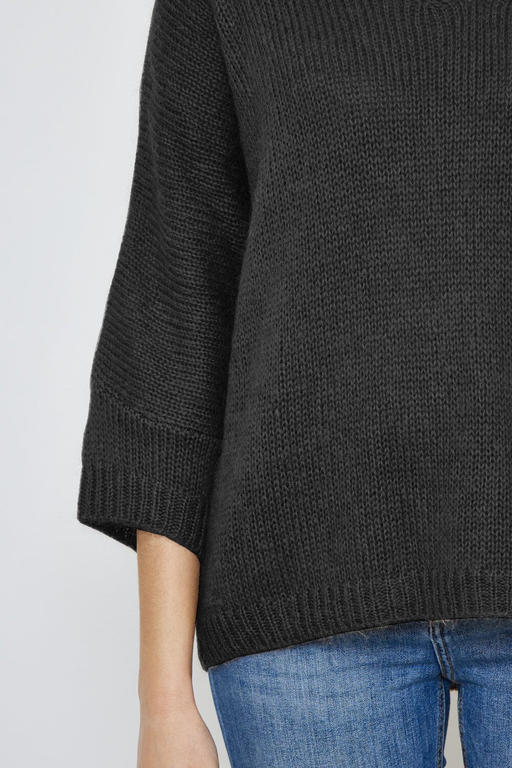 Pull tricoté mélange Mohair, Manches 3/4 (Taille Unique 38 à 44) pull