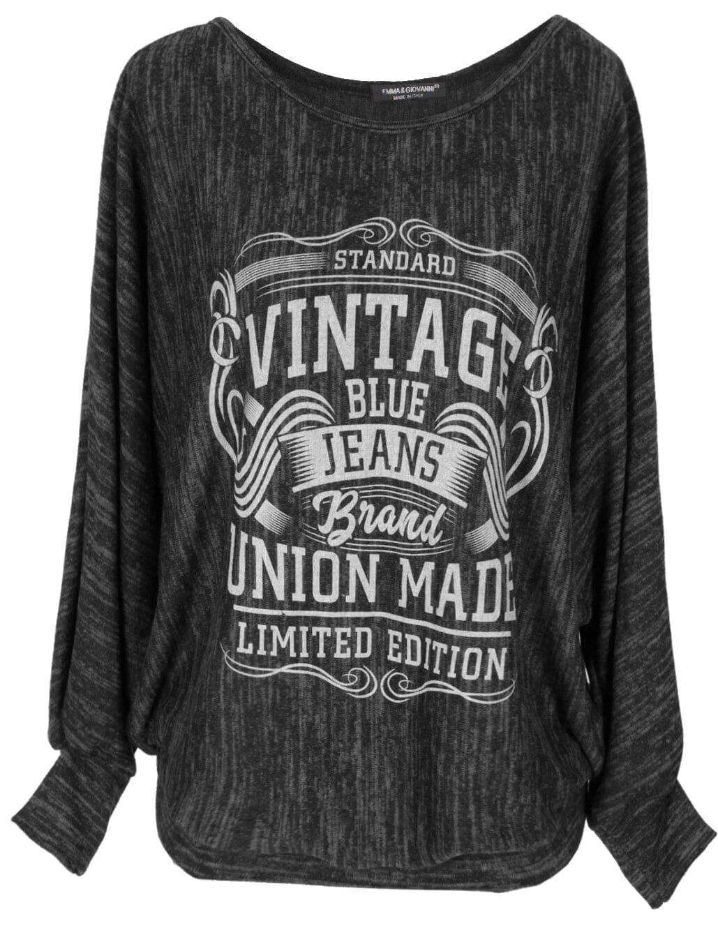 Pull Noir imprimé sweat-pull