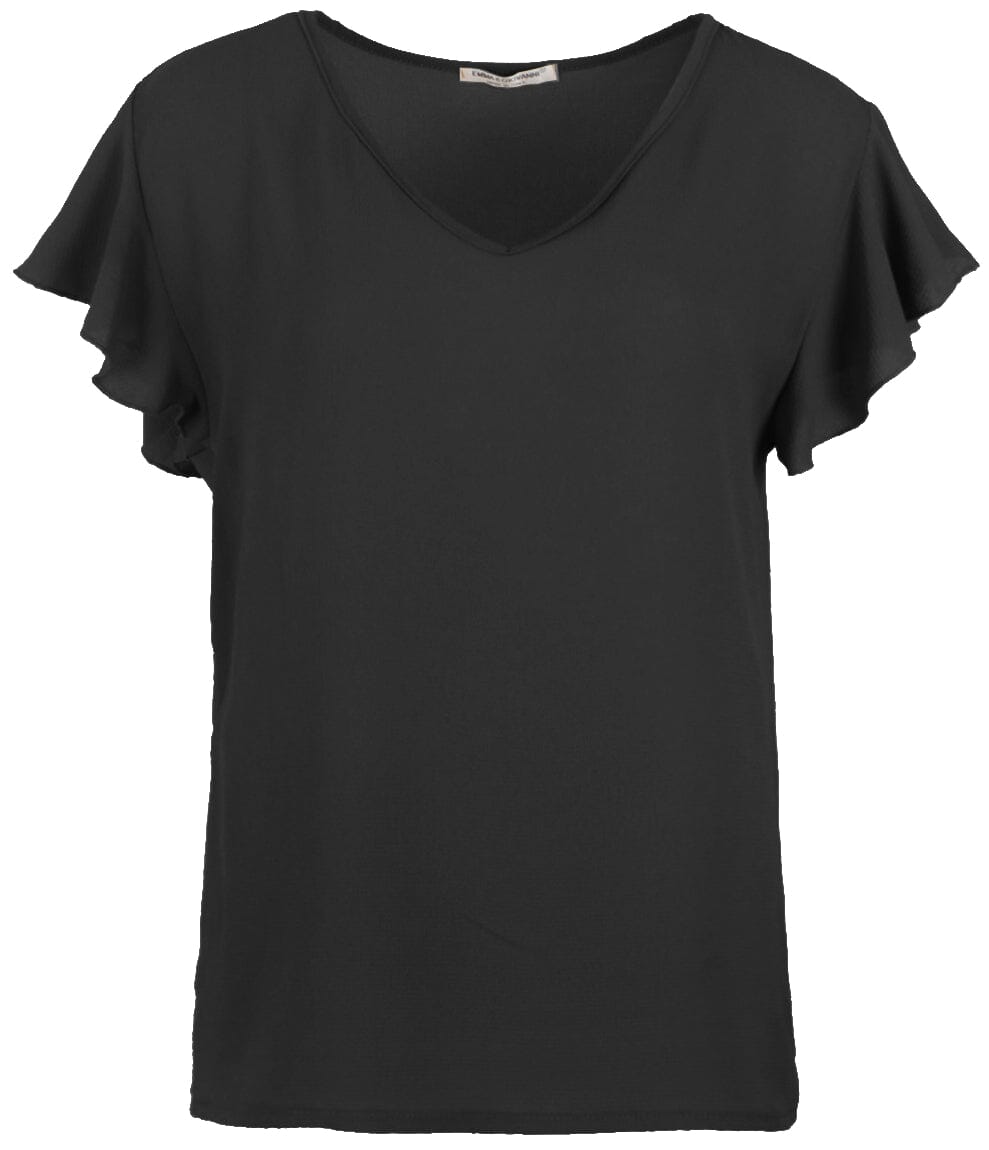 Chemisier voile femme manches froufrou haut