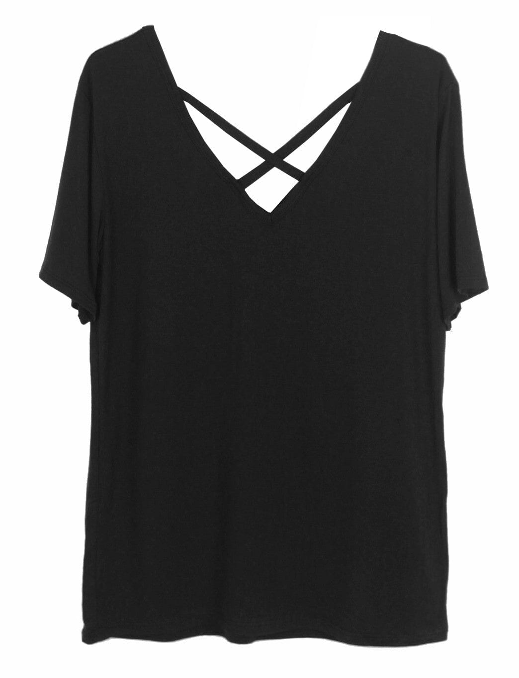 Tee shirt femme croisé sur le devant haut