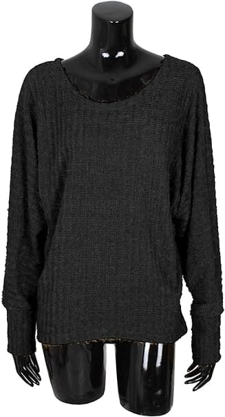 Pull Noir femme sweat-pull