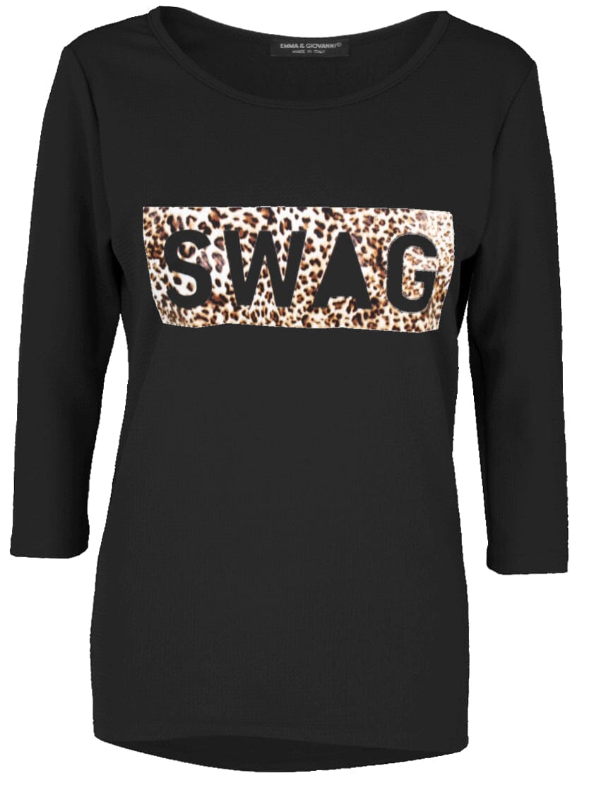 T shirt imprimé manches 3/4 haut