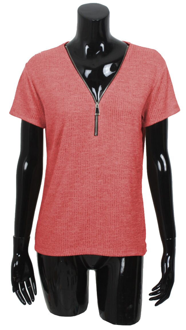 Tee shirt fermeture zip mi hauteur haut