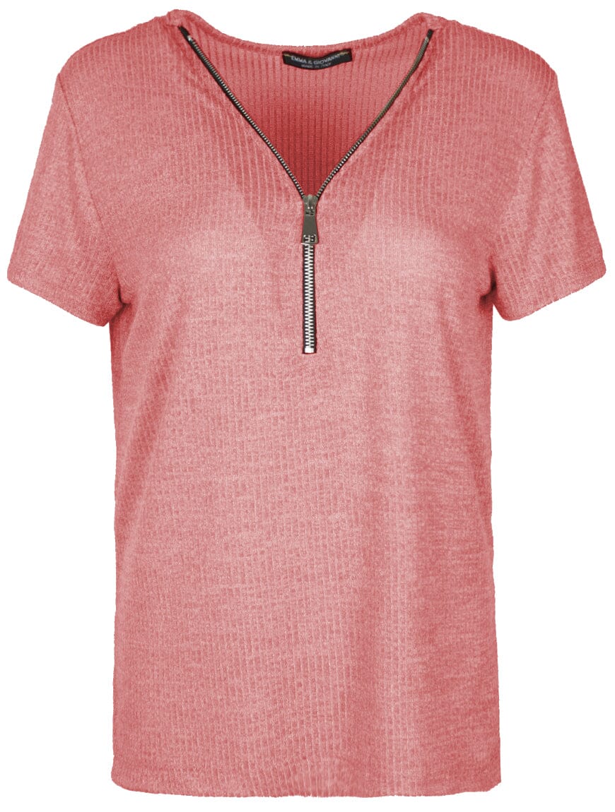 Tee shirt fermeture zip mi hauteur haut