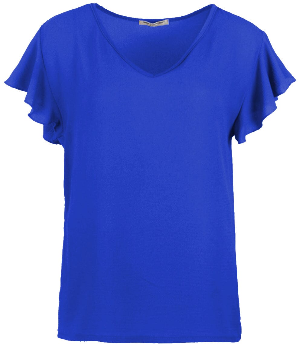 Chemisier voile manches froufrou haut