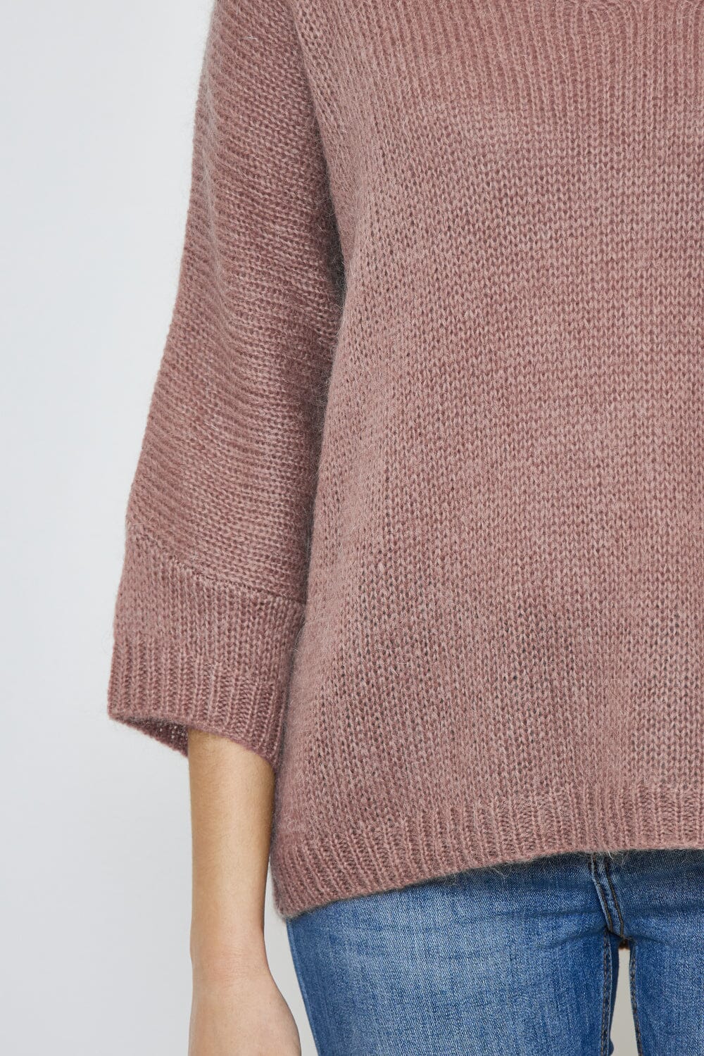 Pull tricoté mélange Mohair, Manches 3/4 (Taille Unique 38 à 44) pull