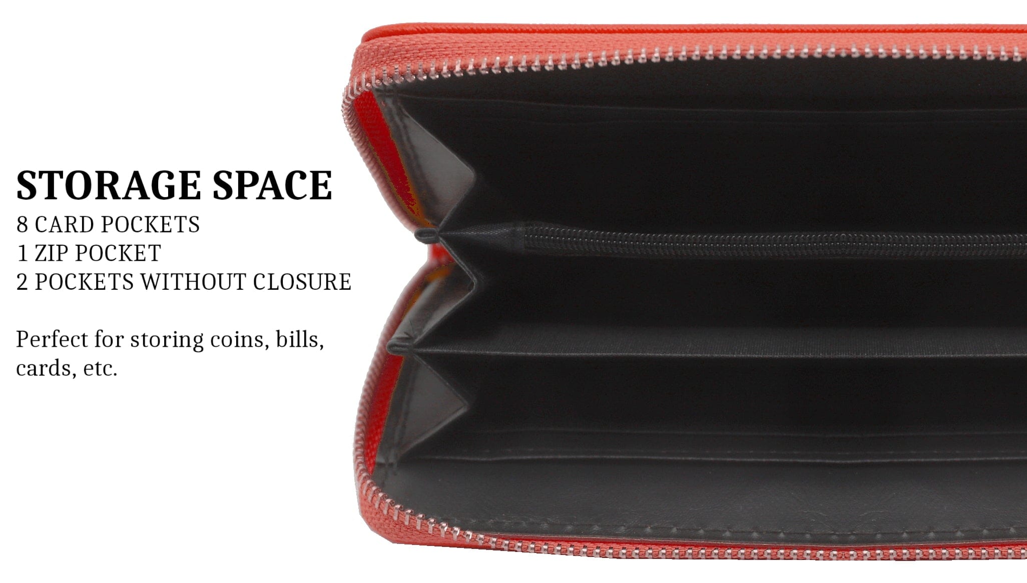 Portefeuille Rouge femme Porte Monnaie