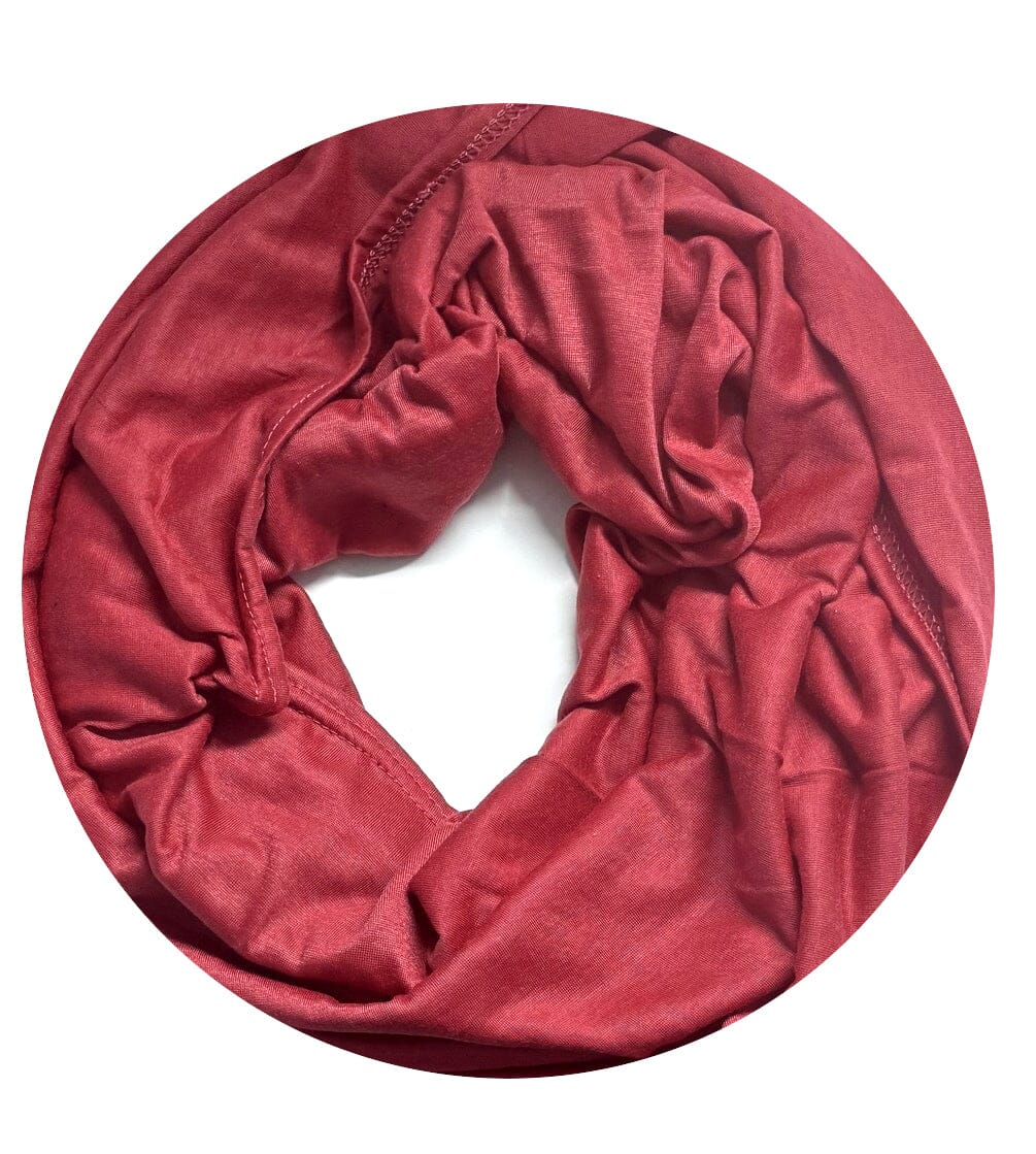 Écharpe Tube Unicolore Confortable Mode Mi-Saison foulard Rouge Foncé