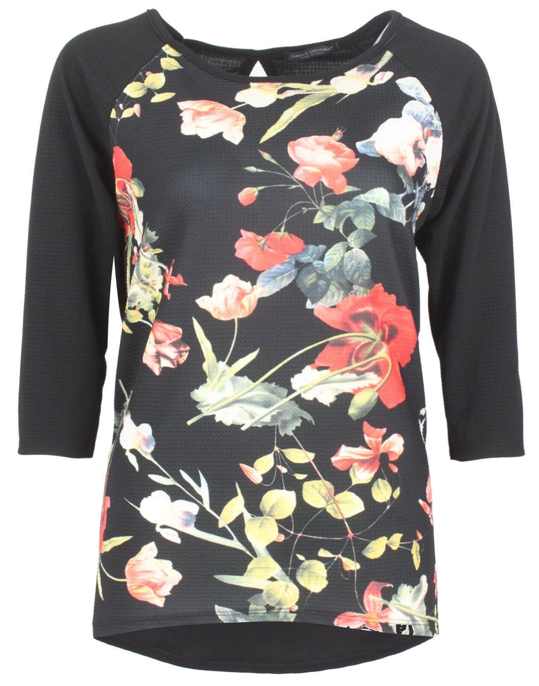 T-shirt imprimé fleurs Manches 3/4 haut