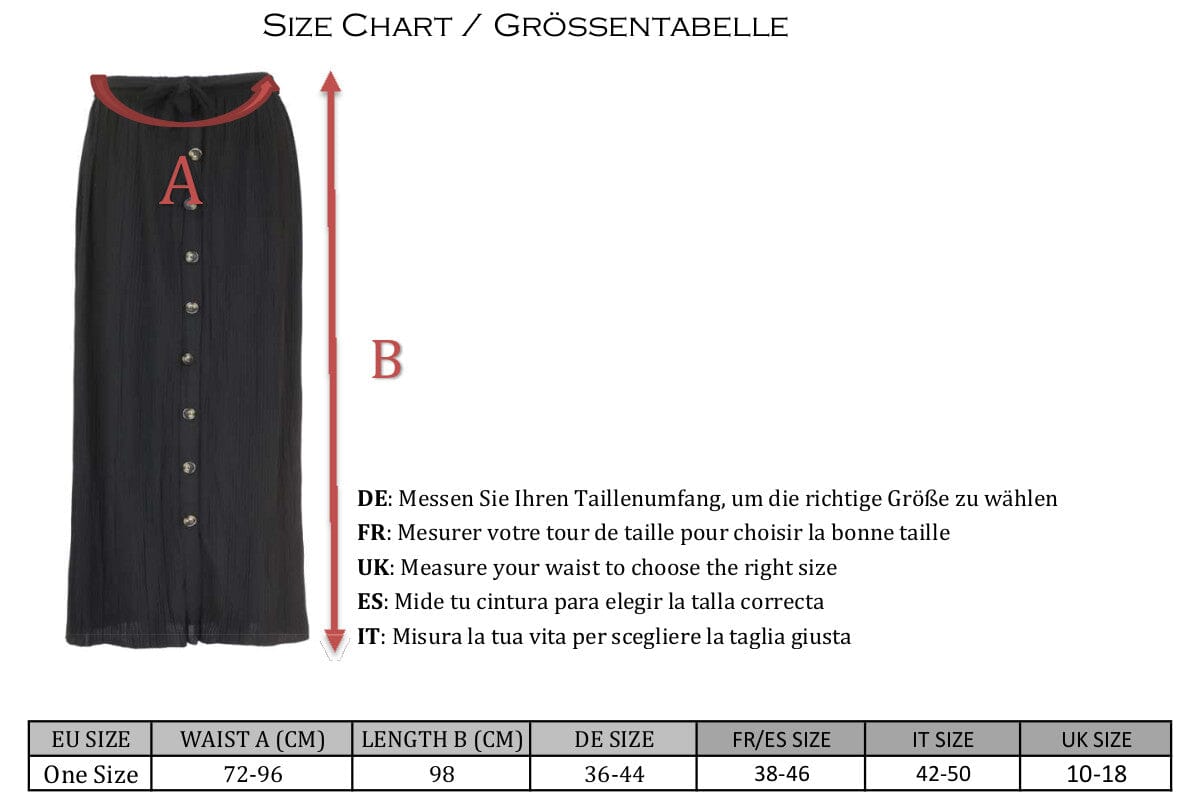 Jupe Plissée à Faux Boutons Taille Elastiquée Réglable par des Liens jupe