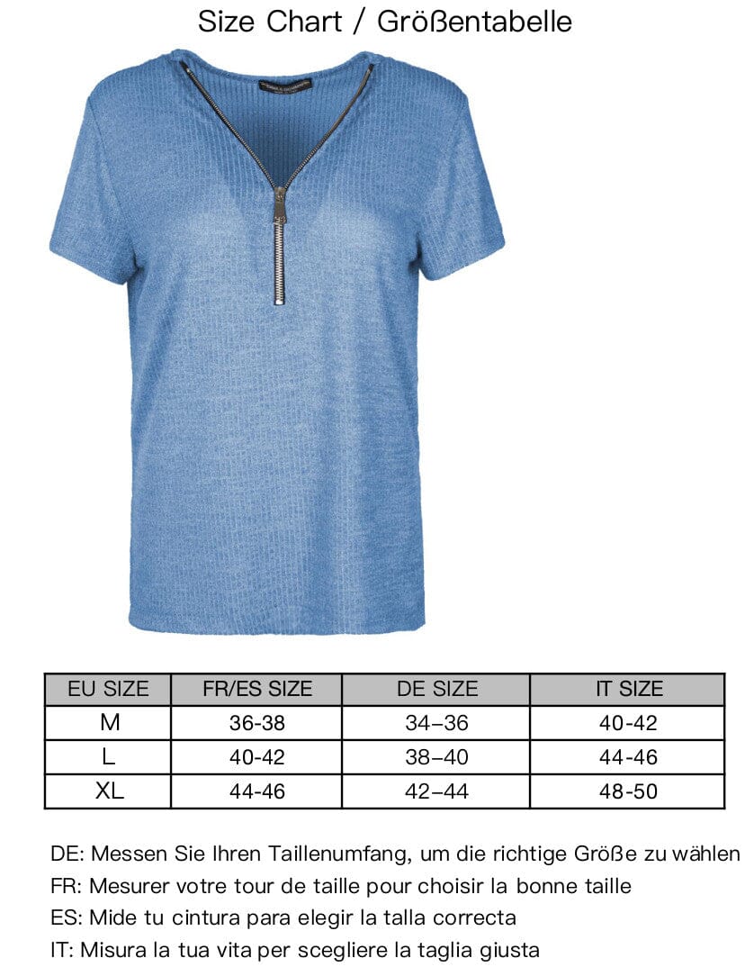 Tee shirt fermeture zip mi hauteur haut