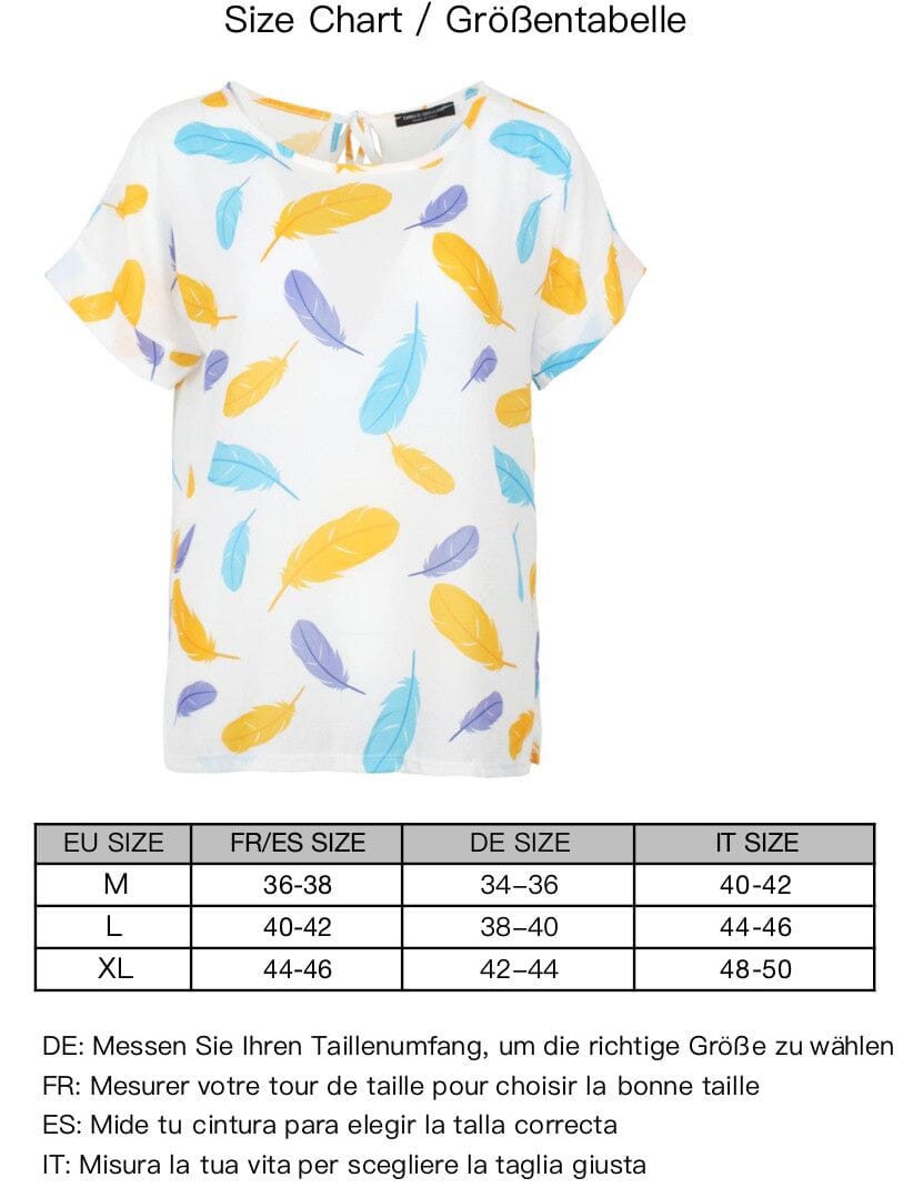 Blouse voile imprimé plume haut