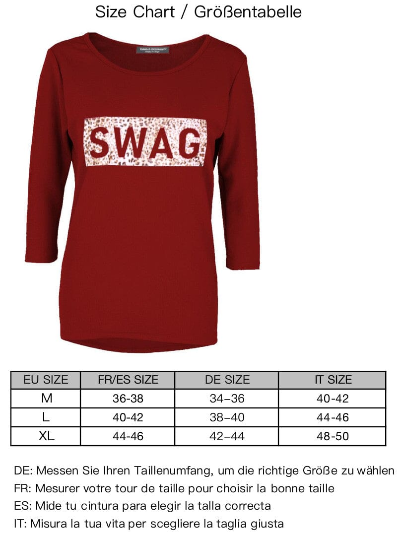 T shirt imprimé manches 3/4 haut