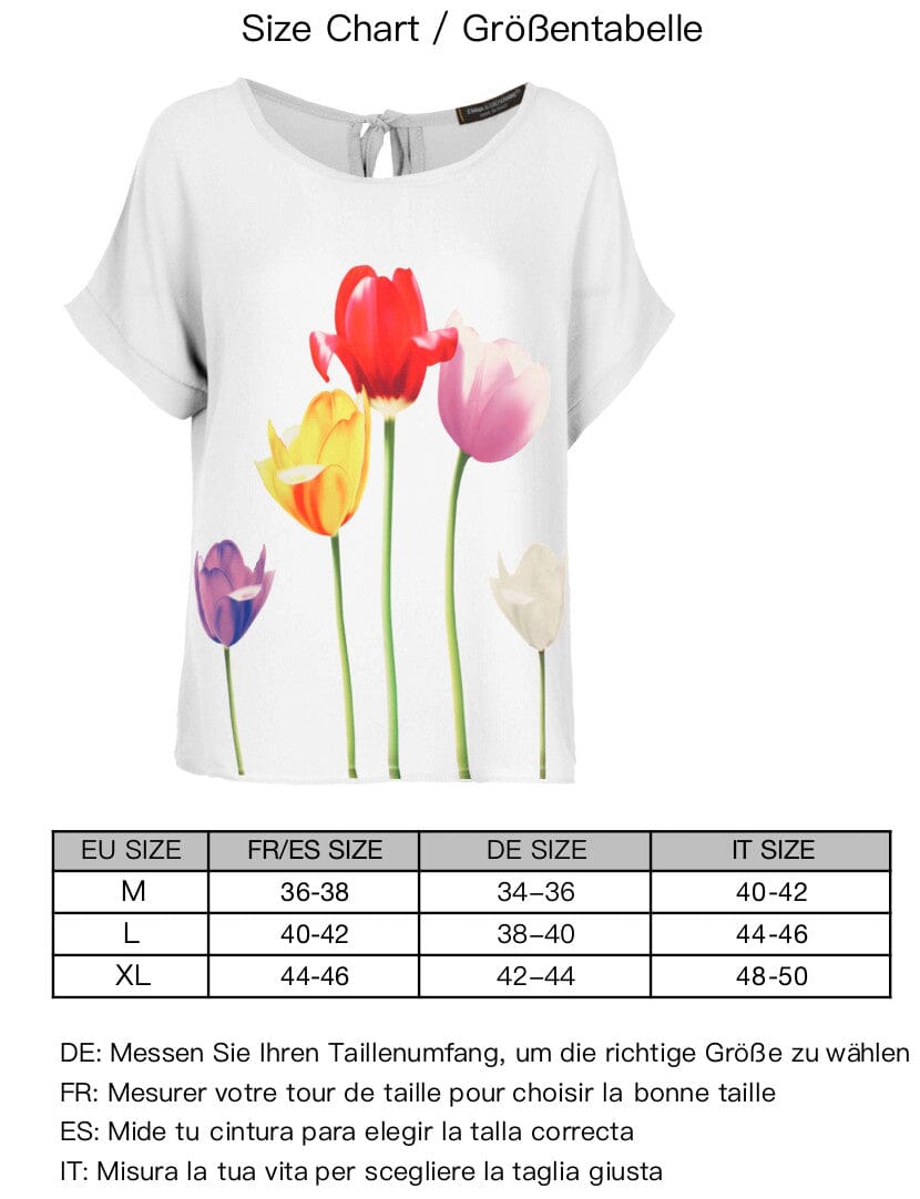 Blouse voile imprimé Tulipe haut