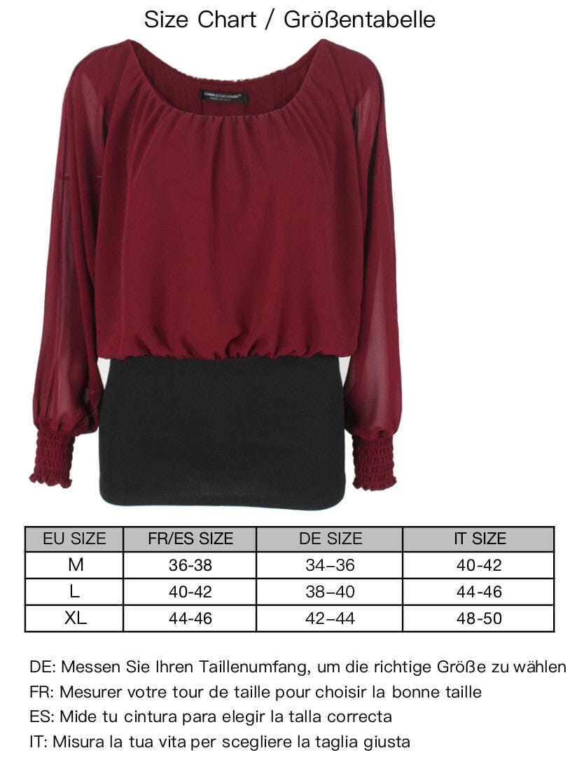 Blouse voile doublé bi matière haut