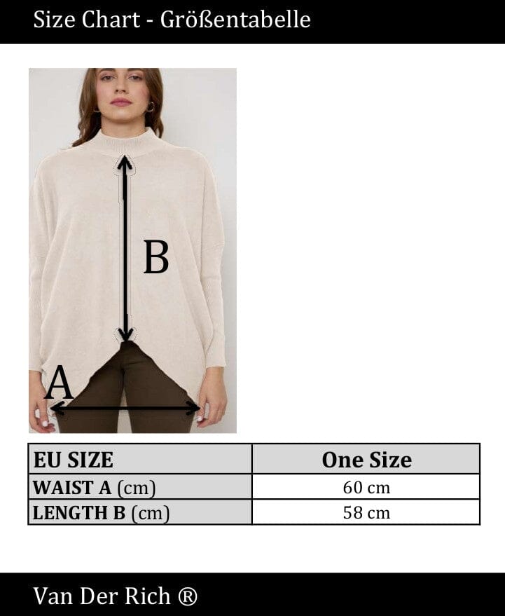 Pull Asymétrique avec col Haut en Tricots (Taille Unique 38-46) - Femme pull