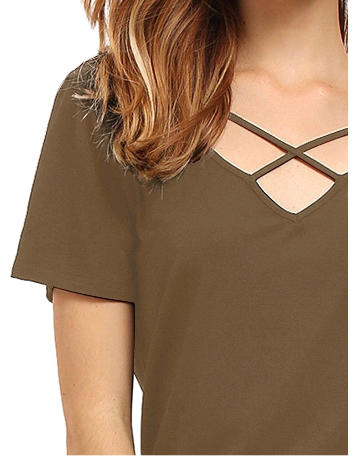 T shirt femme croisé devant haut