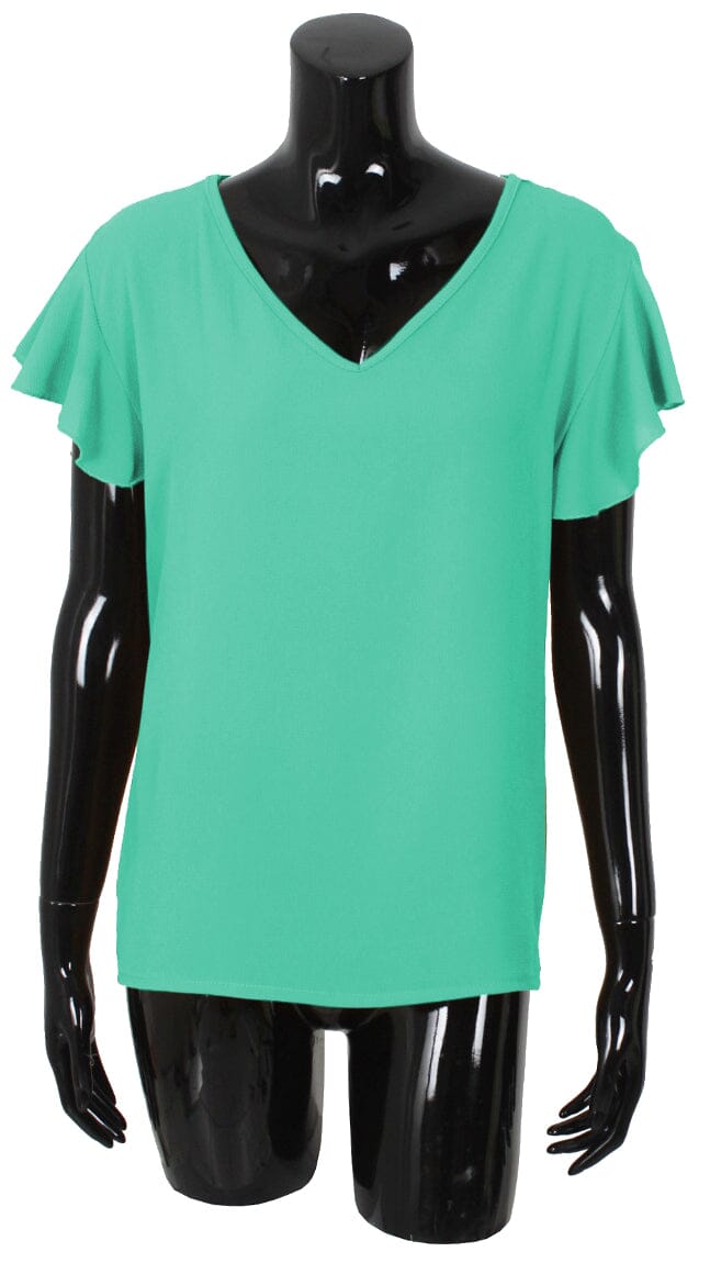 T shirt voile manches froufrou haut