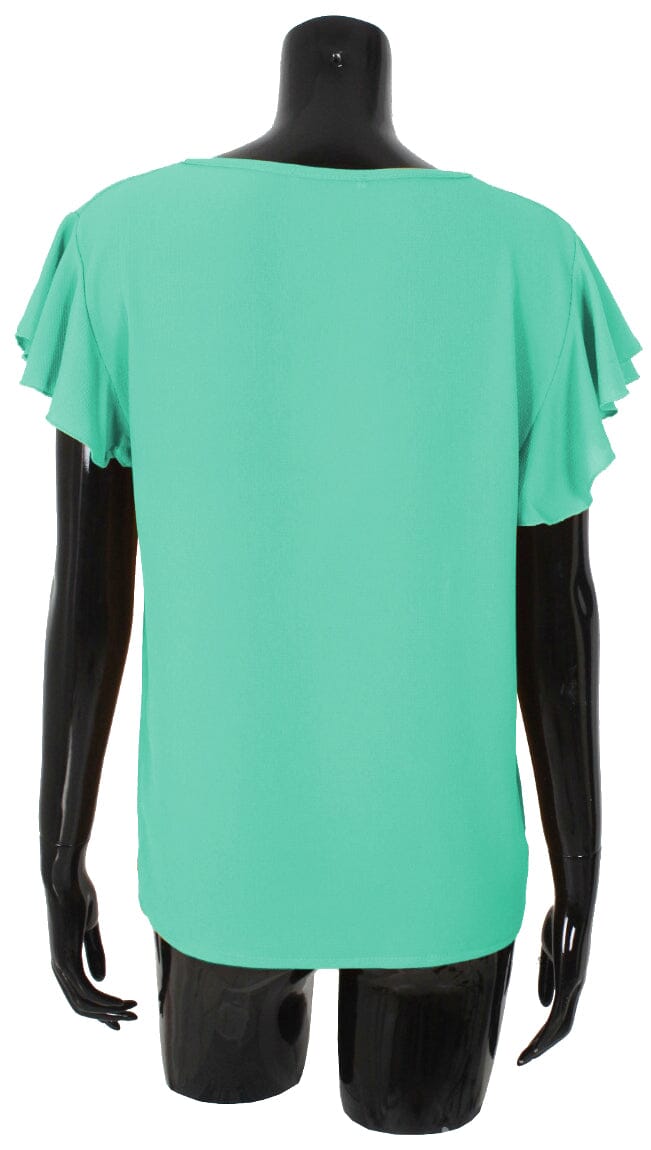 T shirt voile manches froufrou haut