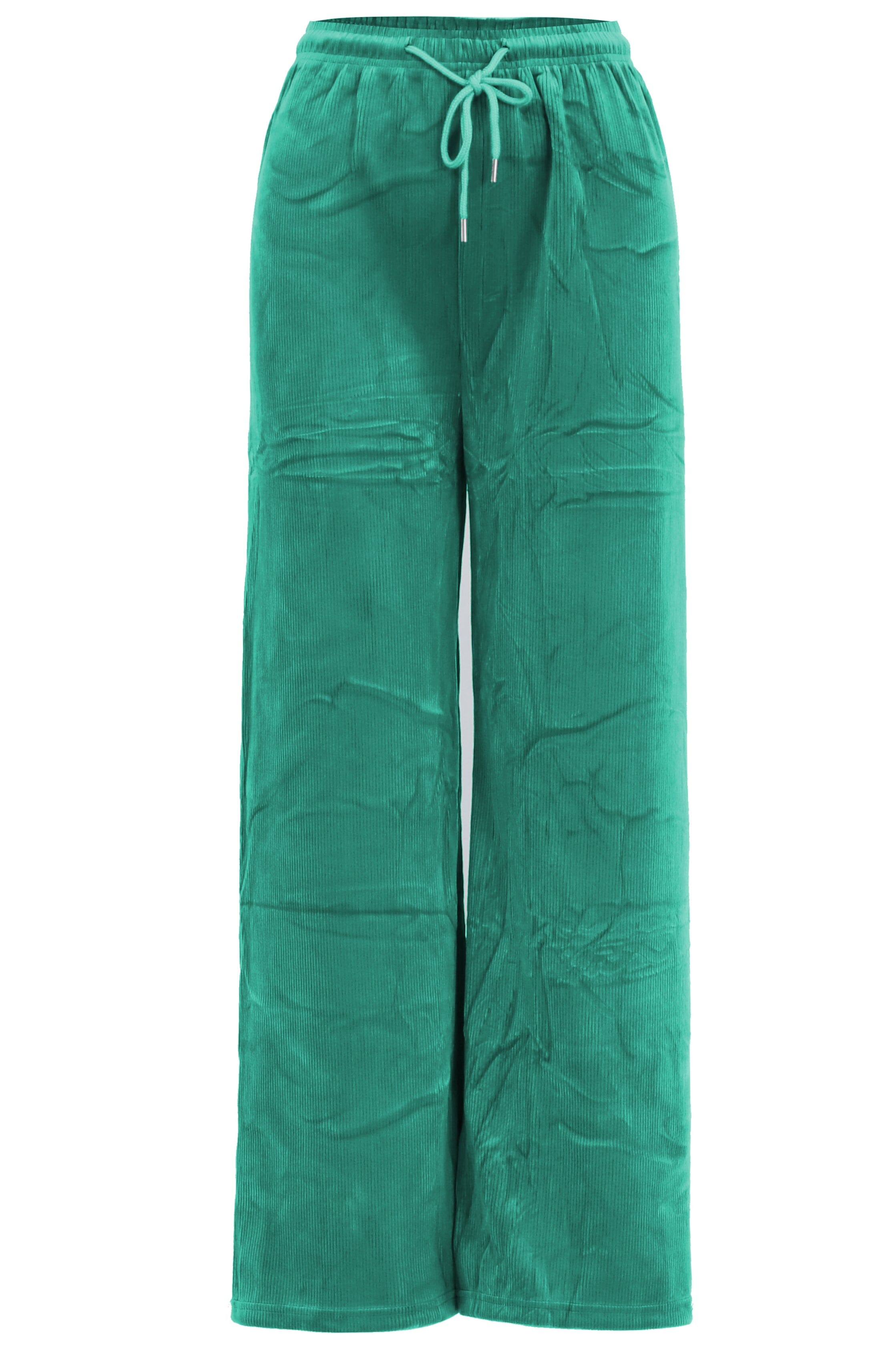 Pantalon Large en Velours Côtelé, Taille Haute Elastique pantalon