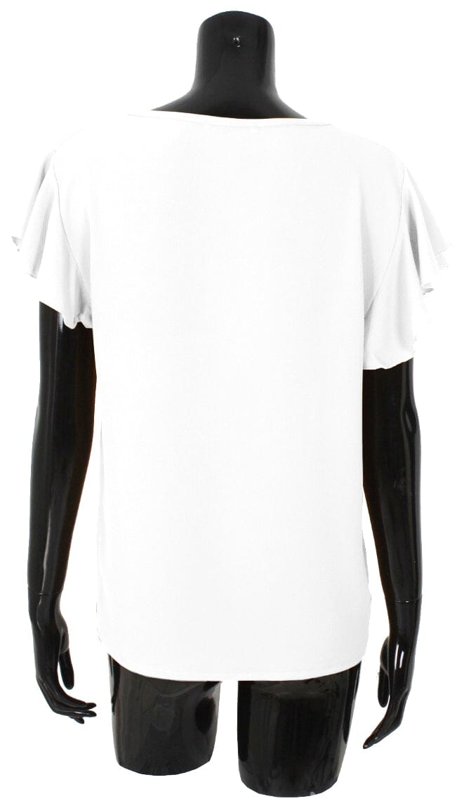 Blouse voile femme manches froufrou haut