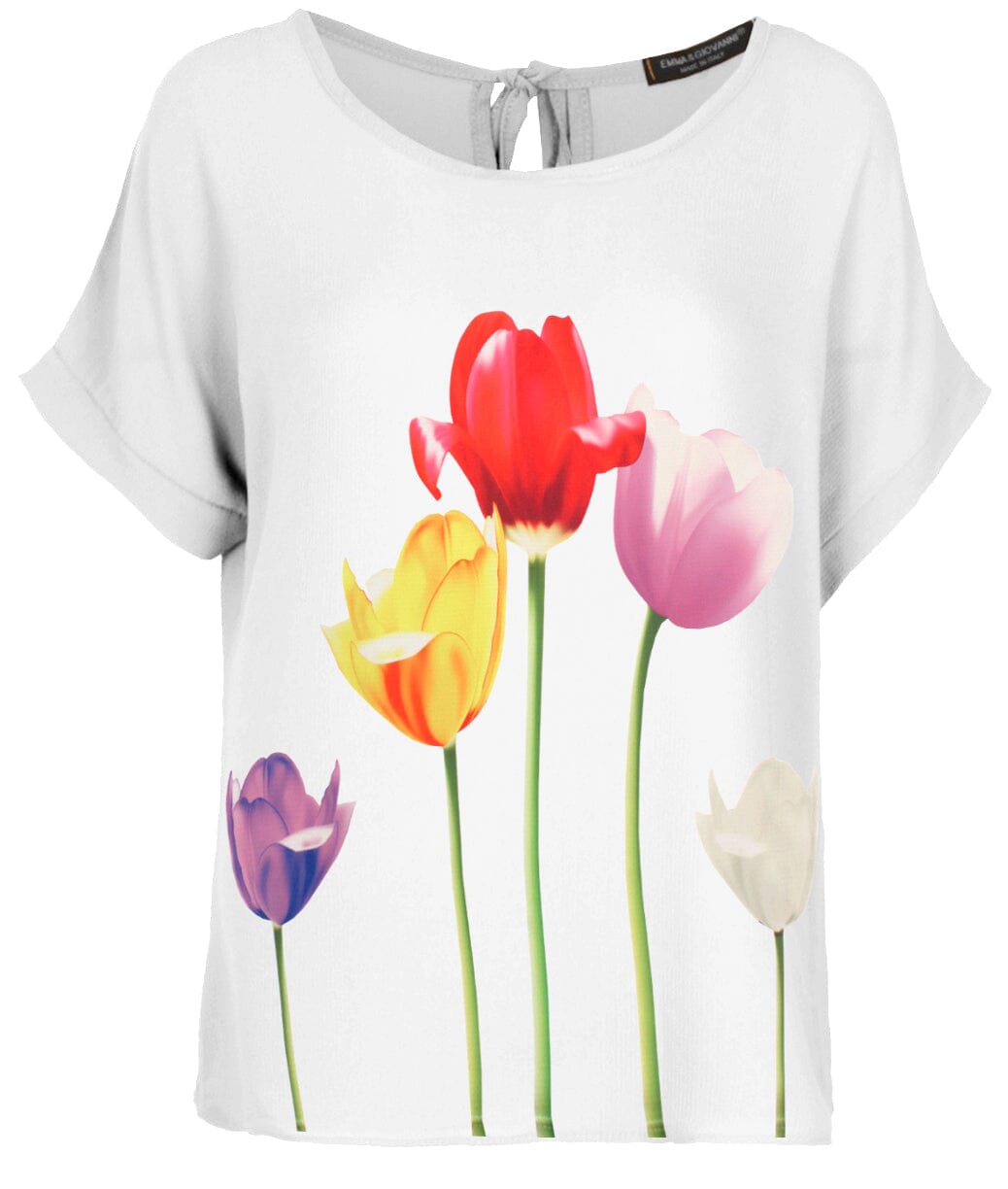 Chemisier voile imprimé Tulipe haut