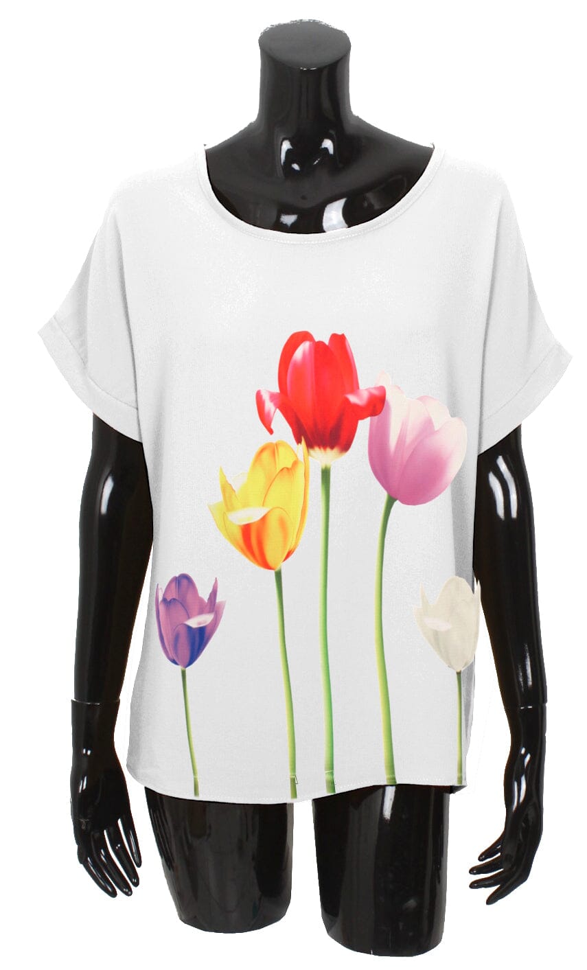 Chemisier voile imprimé Tulipe haut