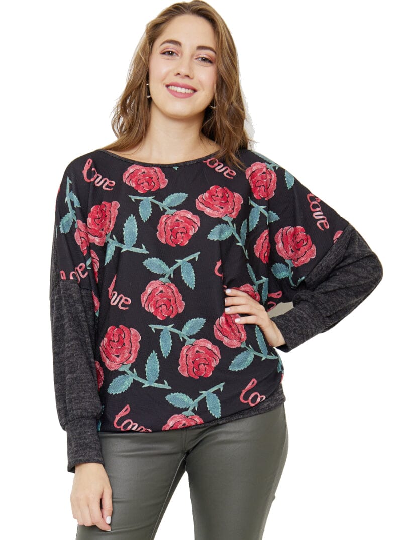 Sweat-Pull ample imprimé fleur sweat-pull