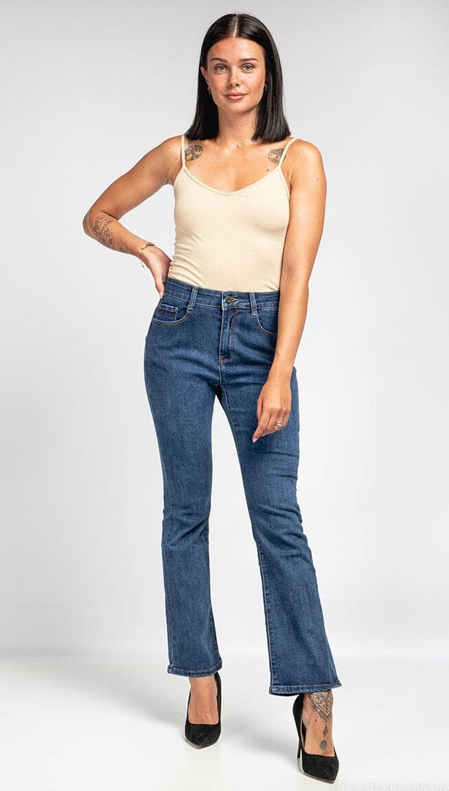 Jeans Pattes Eléphant Bootcut- Femme pantalon 