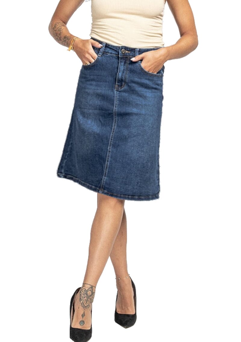 Jupe aux genoux Evasée jupe 38 Bleu