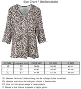 T shirt manches 3/4 motif léopard haut 