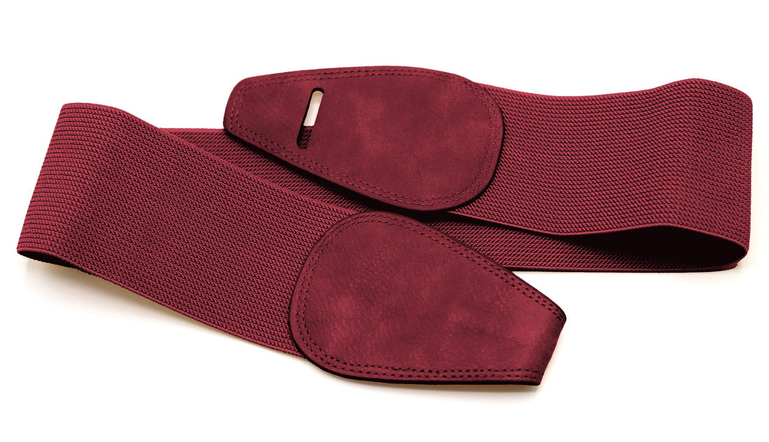 Ceinture OBI en cuire (Bordeaux) - Femme ceinture 